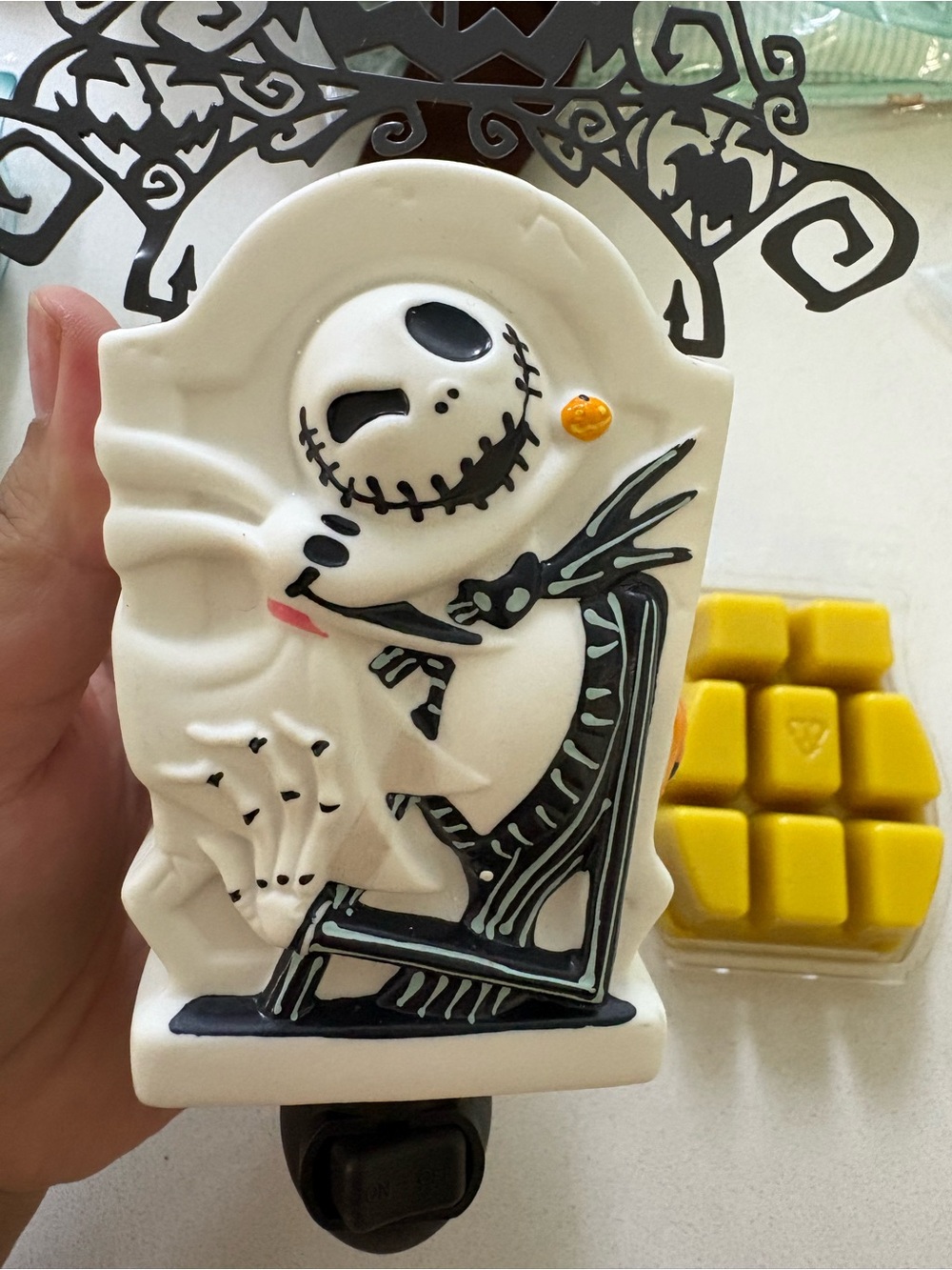 Scentsy Jack Skellington Ceramic Night Light - Halloween Home Art